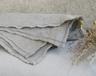 Tovaglia in lino grigio, tela di iuta, tessuto di lino naturale, tovaglia lavata e stropicciata, look rustico vintage per matrimoni, casa di campagna, soggiorno 41"x33"