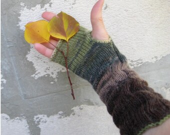Woodland mohair fingerless gloves, long ruffle knit mittens, fall winter arm warmers, texting gloves girl, women accessories, Christmas gift