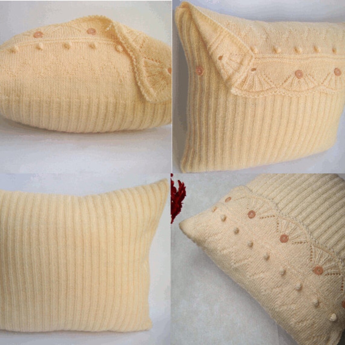 Knit Throw Pillow Antique White 18 Rib Lace Pillow Etsy Canada