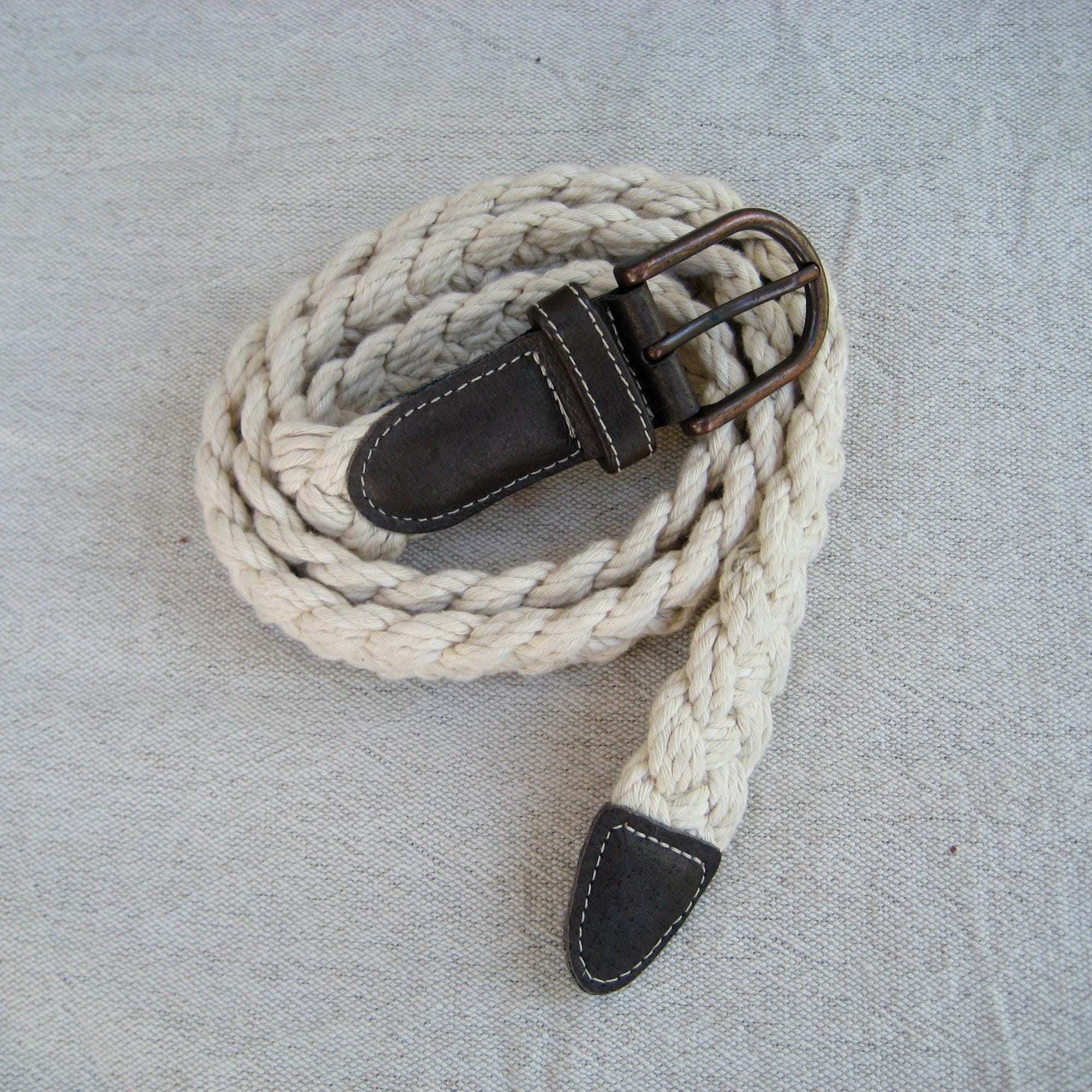 Vintage Woven Leather Belt Made in Italy Nordstrom White Braided Coastal Nordstrom Women main image 2