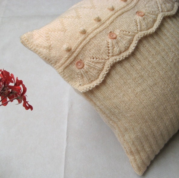 Knit Throw Pillow Antique White 18 Rib Lace Pillow Etsy Canada