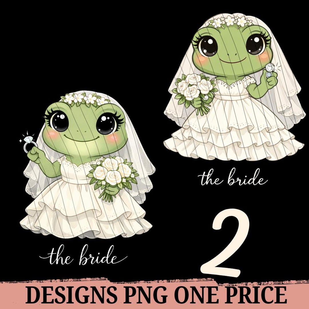 The Bride Frog PNG: Cute Frog Wedding Bride Engagement Party Png Bridal ...