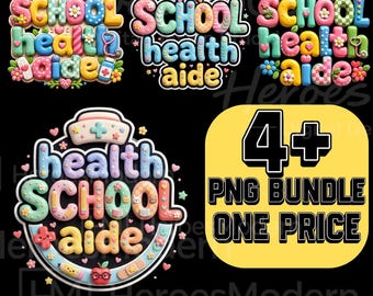 Floral School Health Aide PNG Brushstroke School Paraprofessional Sublimation Shirt Design ( Digital Download )