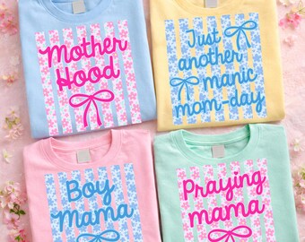 Motherhood Quotes Ready to Press DTF Bundle, Boy Mama Mother Hood Praying Mama Design, Boy mama Dtf, Trendy Mom Shirt Print Set