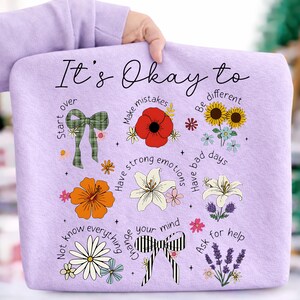 It's Okay to Ready to Press DTF Transfer, Mental Health Awareness Positive Quote Design, Self Love Inspirational, Positive Affirmation dtf