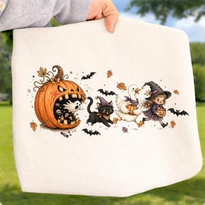 Fall Pumpkin DTF, Vintage Autumn Leaves Shirt Design, Aesthetic Pumpkin Patch Vibe Transfer, Ready to Press DTF, Halloween Animal Iron On