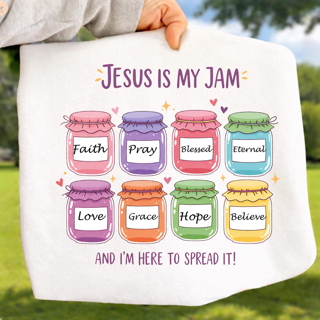Jesus is My Jam DTF Transfer, Christian Faith Jars Ready to Press ...