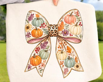 Pumpkin Bow Coquette Fall DTF, Cute Pink Pumpkin Shirt Design, Girly Autumn Sublimation Transfer, Ready to Press DTF, Trendy Bow Iron On
