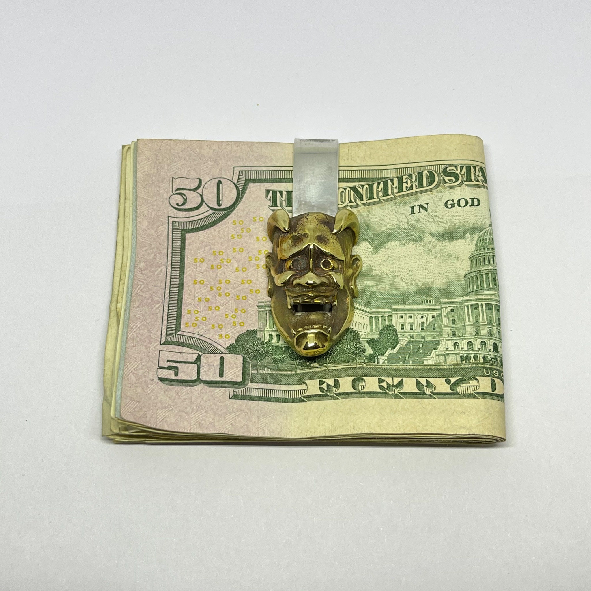 Brass oni and silver moneyclip