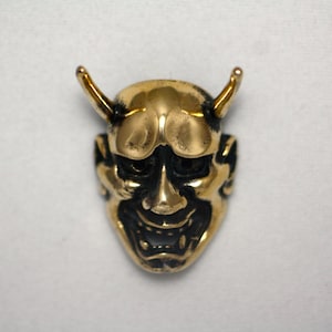 Hannya brass pendant noh mask