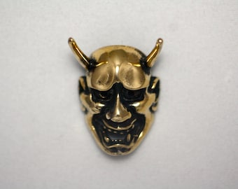 Hannya brass pendant noh mask