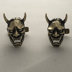 Hannya brass cuff links