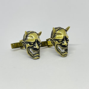 Hannya brass cuff links