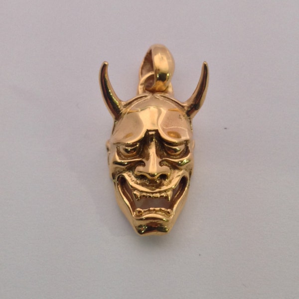 Pendentif masque Hannya plaqué or