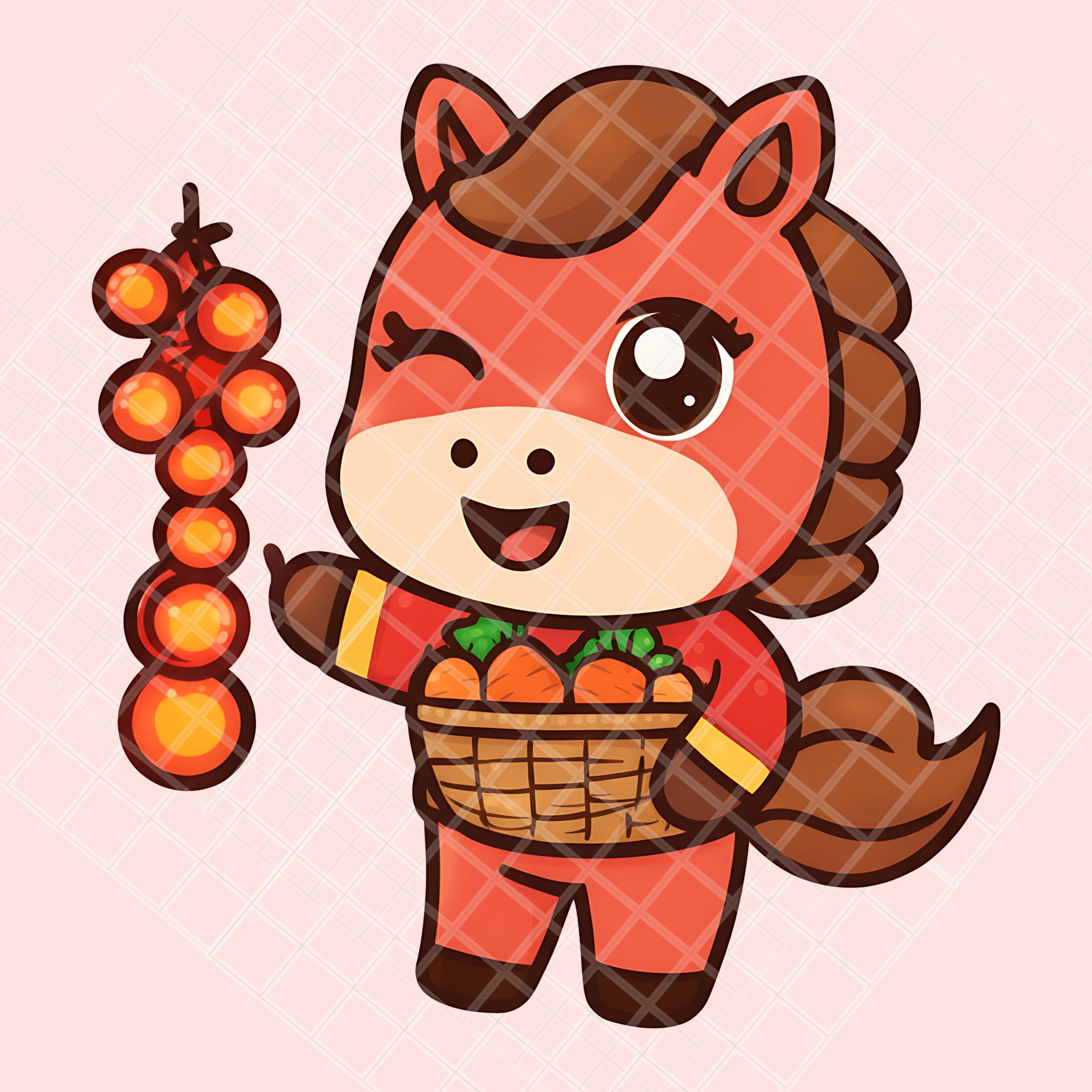 Year of the Horse Kawaii Clipart Bundle 59 Chinese New Year PNG ...