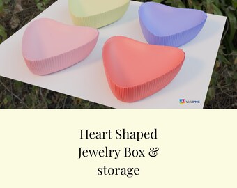 Geripptes Herz Schmuckschale STL Minimalist Ringtablett Vanity Organizer Aesthetic 3D Printable Home Decor Modern Scandi Style Ringhalter