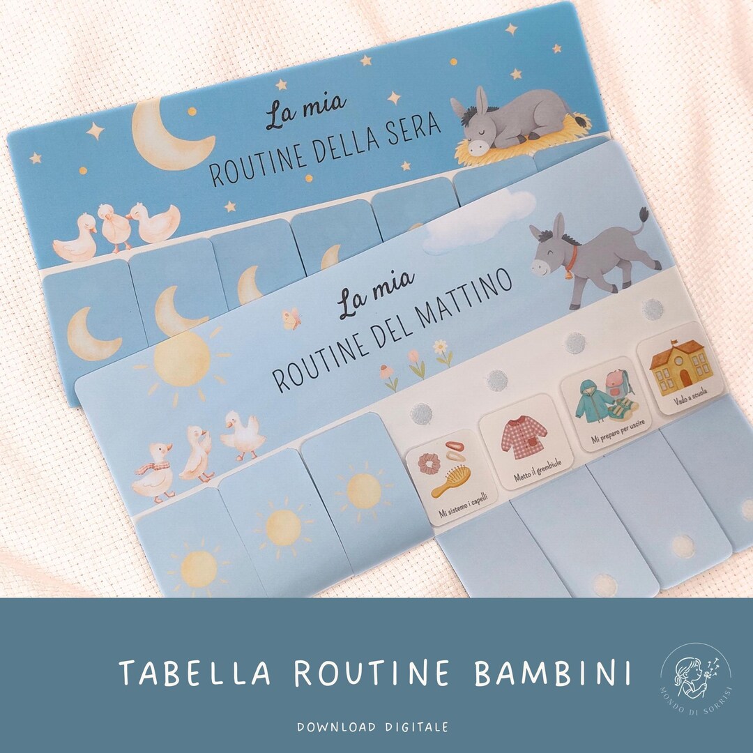 Italian Children's Routine Chart, Customizable Morning and Evening ...
