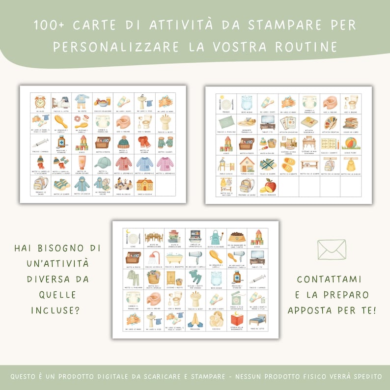 Italian Children's Routine Chart, Customizable Printable Children's ...