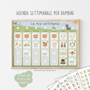Tabella settimanale bambini stampabile PDF – Planner attività e routine personalizzabile per aiutare il bambino ad orientarsi nel tempo