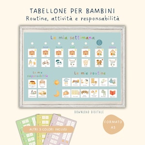 A3 Educational Board for Children Ages 5-8 | Weekly Planner, Morning and Evening Routine, Responsibility and Independence