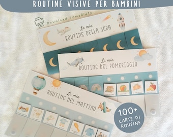 Tabella routine bambini italiano personalizzata, carte attività routine, routine mattina sera bambini, routine Montessori
