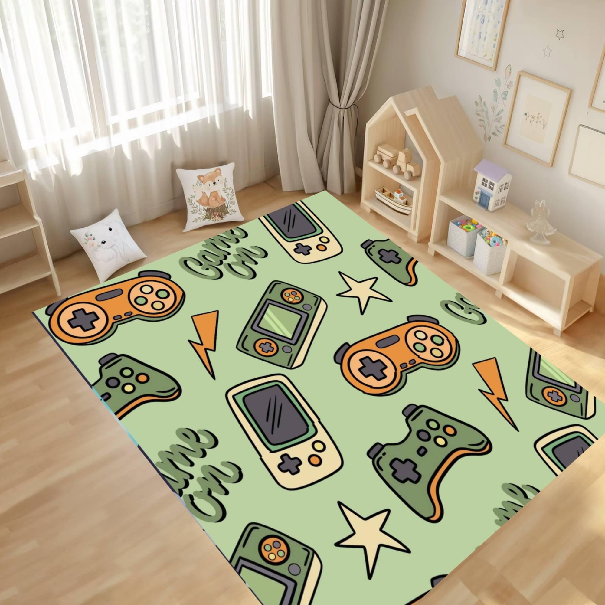 Discover Gamer kids Rug, Rug for Playroom and Boys Bedroom