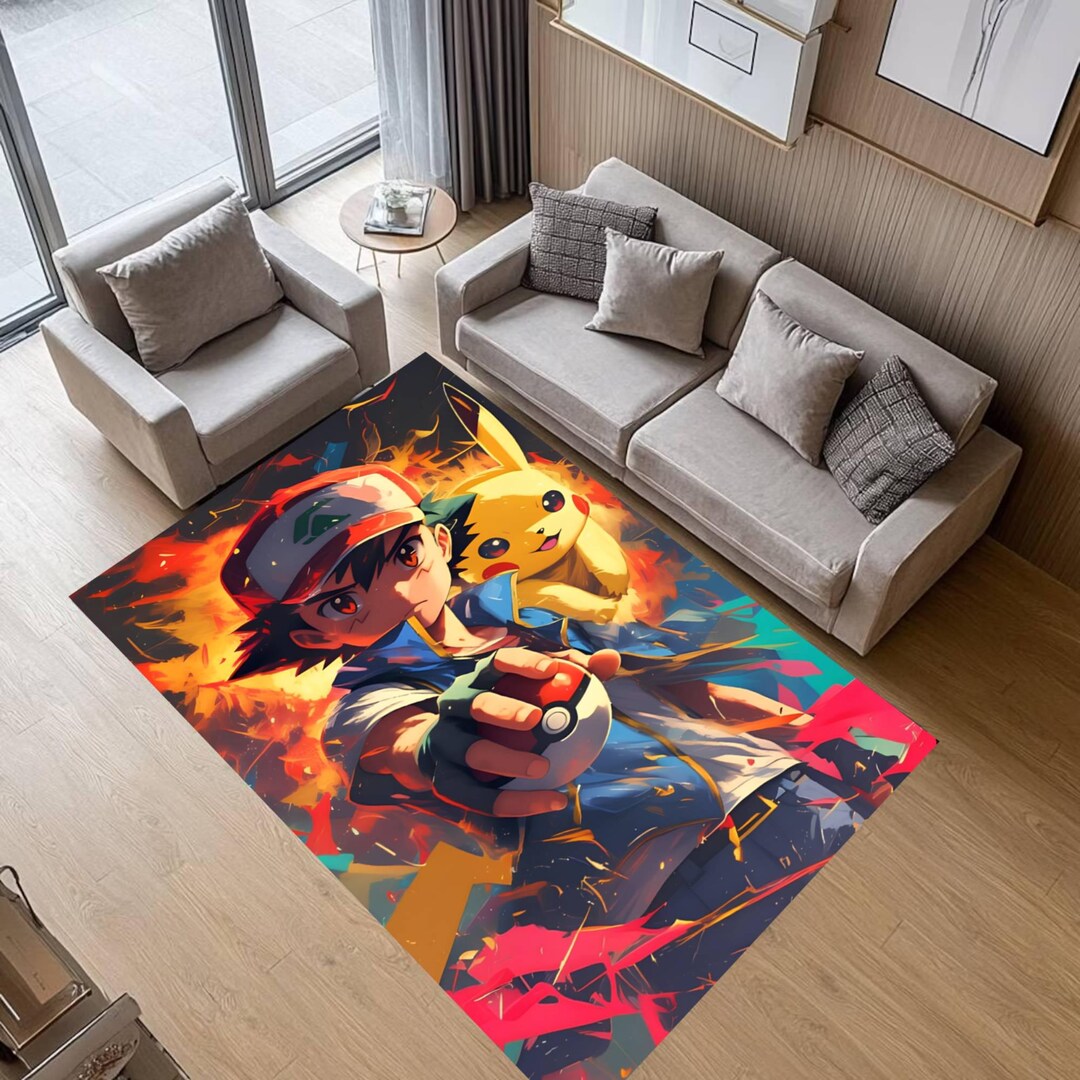 Anime Action Art Area Rug, Youth Hero, Washable Non Slip - Etsy