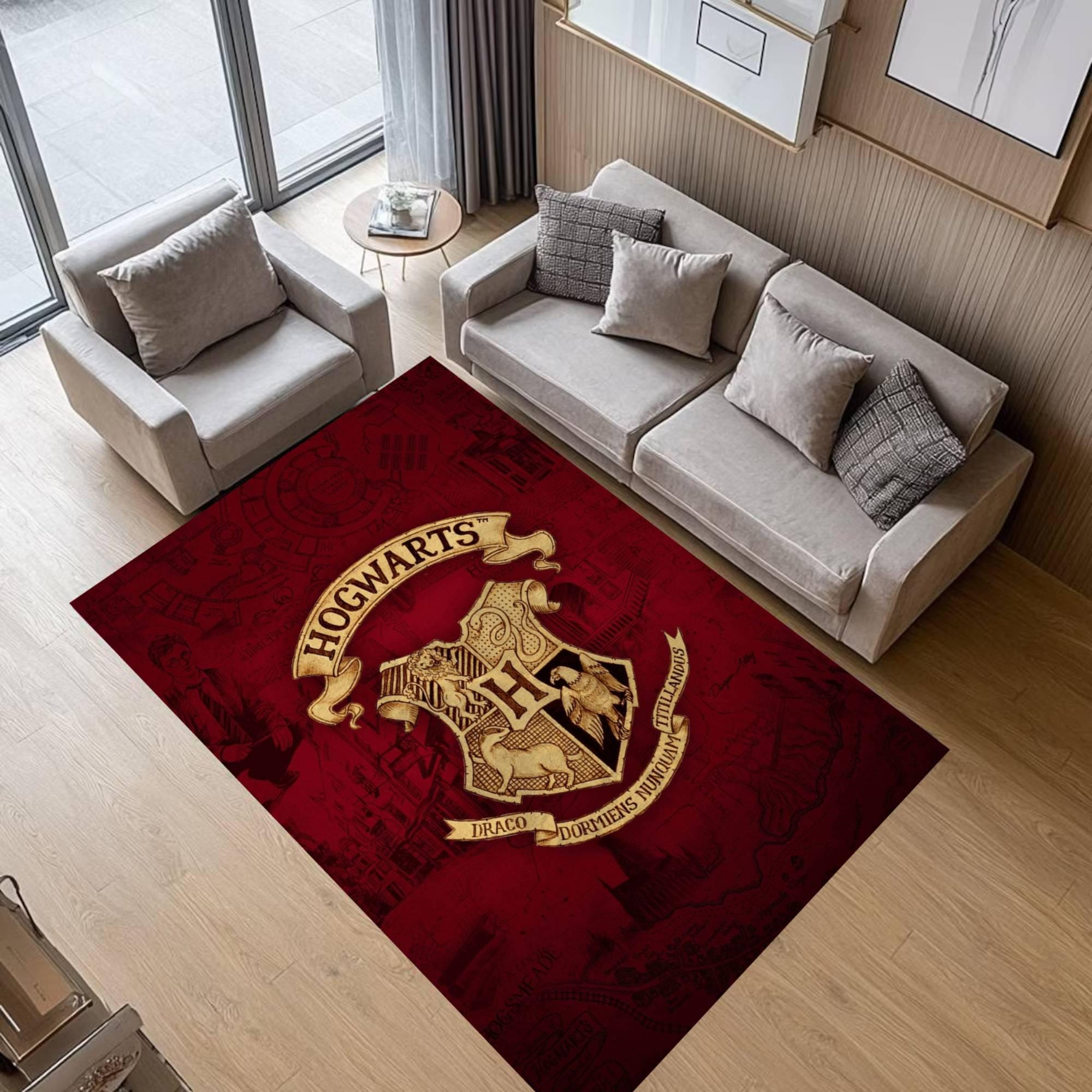 Discover Wizard School Crest Area Rug, Magical Rug for Bedroom Living Room Decor