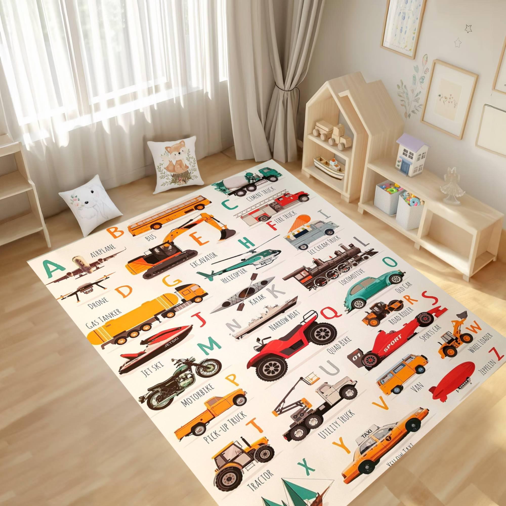 Discover ABC transportation Rug