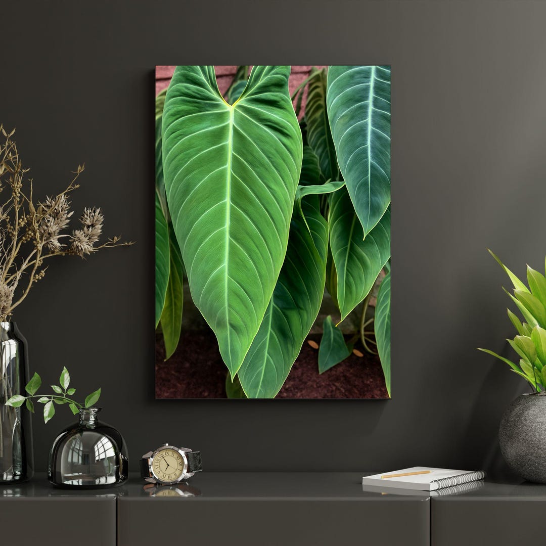 Tropical Botanical Wall Art Print | Green Leaf | Printable Modern Decor ...