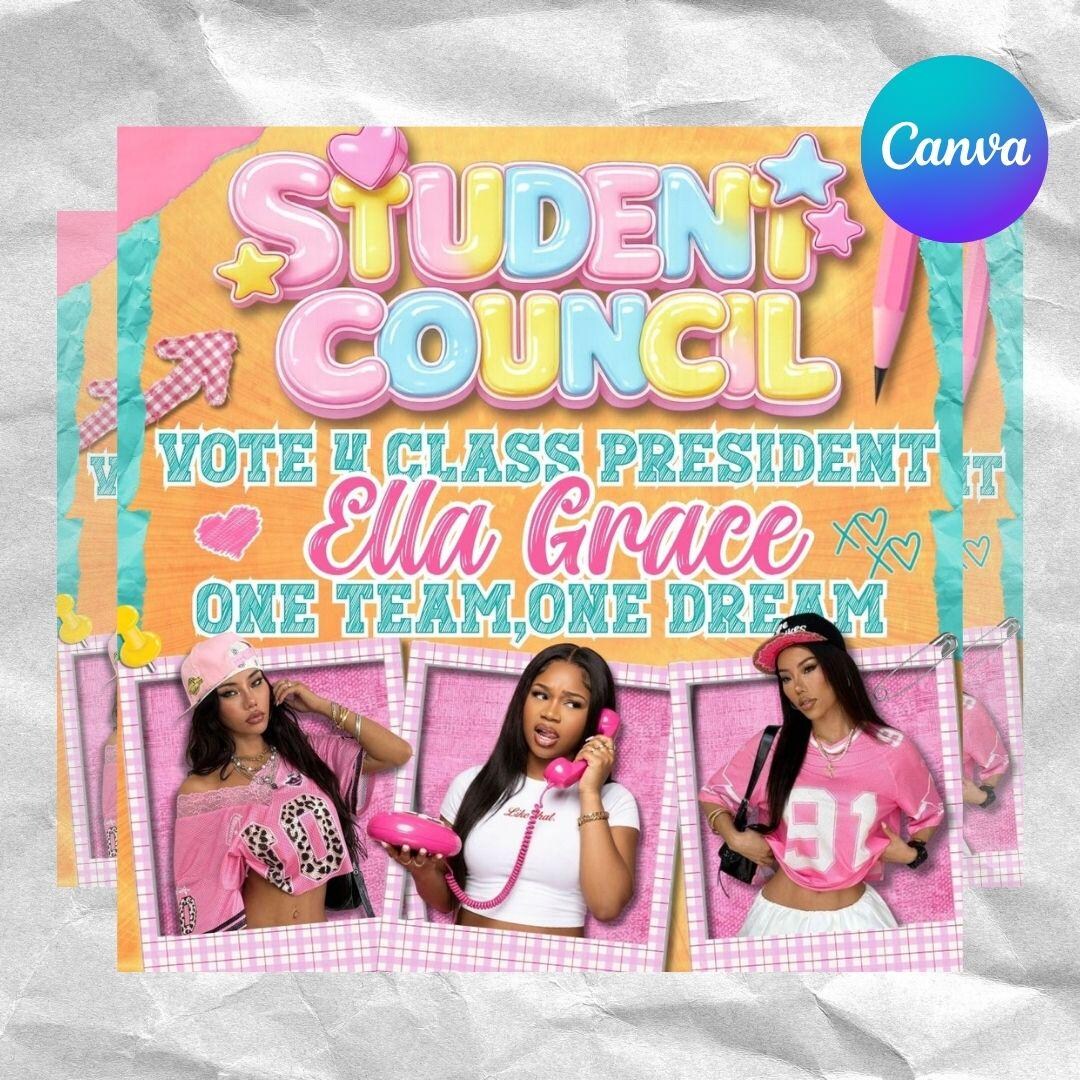 Editable Student Council Campaign Flyer, School Election Flyer ...