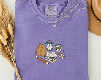 Back to School T-Shirt, Retro Classroom Supplies Graphic Tee, Gift for Teacher