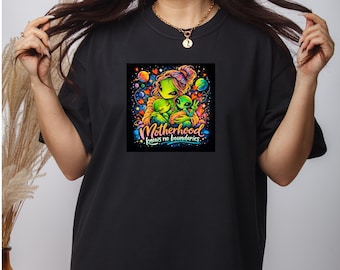 Alien Mom Shirt, Cosmic Motherhood Graphic Tee, Sci-Fi Mama Apparel