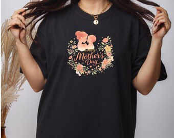 Floral Mother and Baby Illustration Shirt, Happy Mother's Day Tee