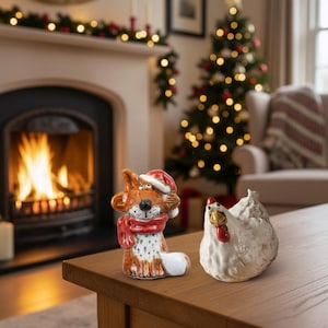Christmas Fox Ornament, 8.5cm
