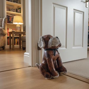 Large Faux Leather Dog Doorstop
