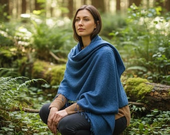 Nepali Shawls - Denim -Ethically produced in Nepal