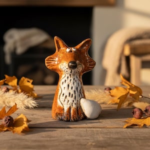 Glazed Fox Ornament, 12.5cm