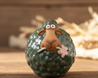 Green Sheep Ornament  H8.3cm