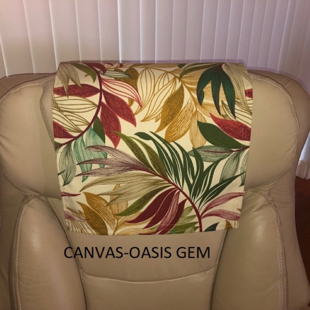 Sale Furniture Headrest Cover, Recliner Chair Cover, Canvas Upholstery, Coasis Gem, Size14x30in