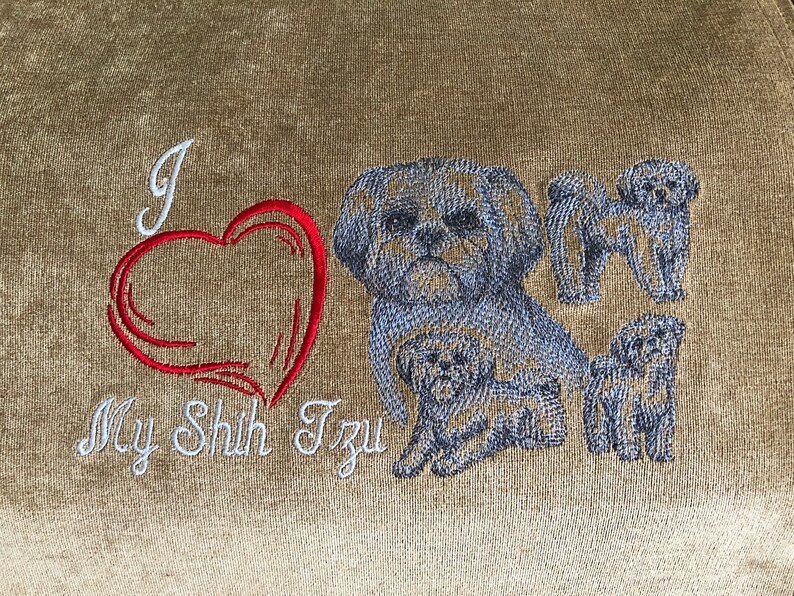 Dog Furniture Protector Dog Heart Design Great Gift Machine Embroidered Shih Tzu Sketch Recliner Cover UF-Camel Upholstery 14x30