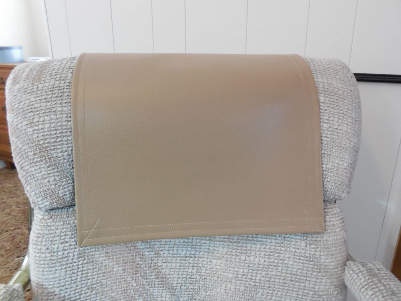 Vinyl Recliner Headrest Cover Furniture Protector Marine Tan Etsy