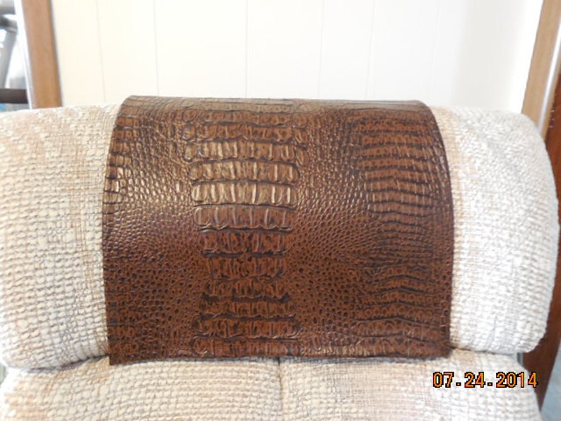 Recliner Headrest Cover Chair Pad Furniture Protector Crocodile Vinyl 14x30 Theater Seating Pad Sofa Chair Great Gift