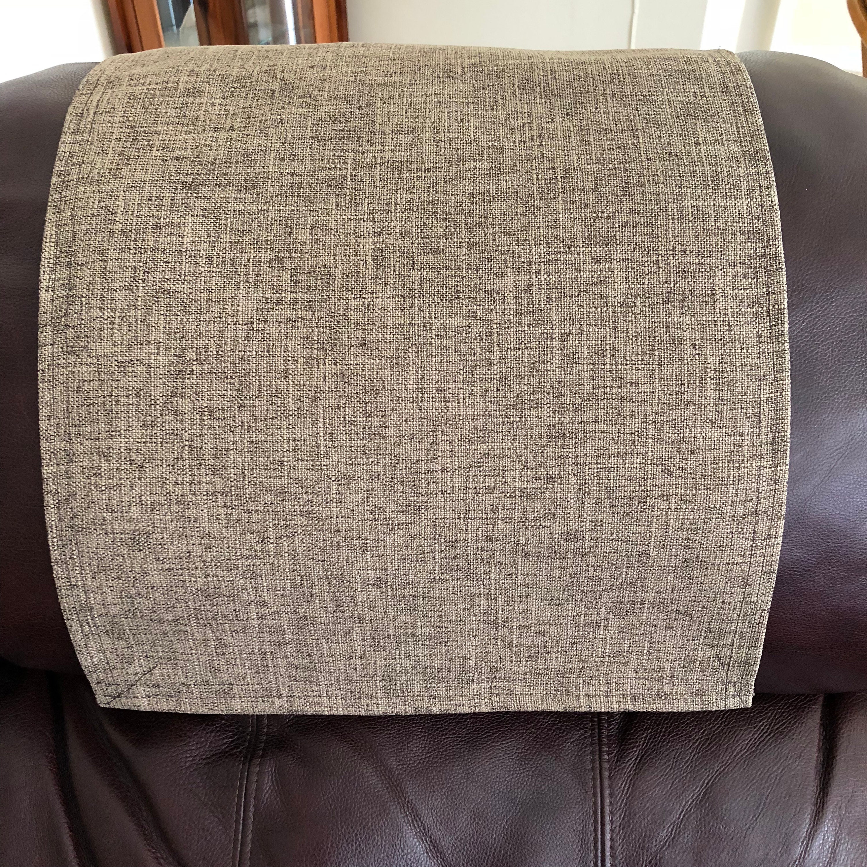 Recliner Headrest Cover Furniture Protector Polyester Fabric Mink