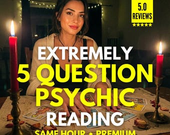 5 Question Psychic Reading, Same Hour Reading, Love Tarot Reading, General Psychic Reading, Psychic Reading No Ai, Accurate Psychic Reading