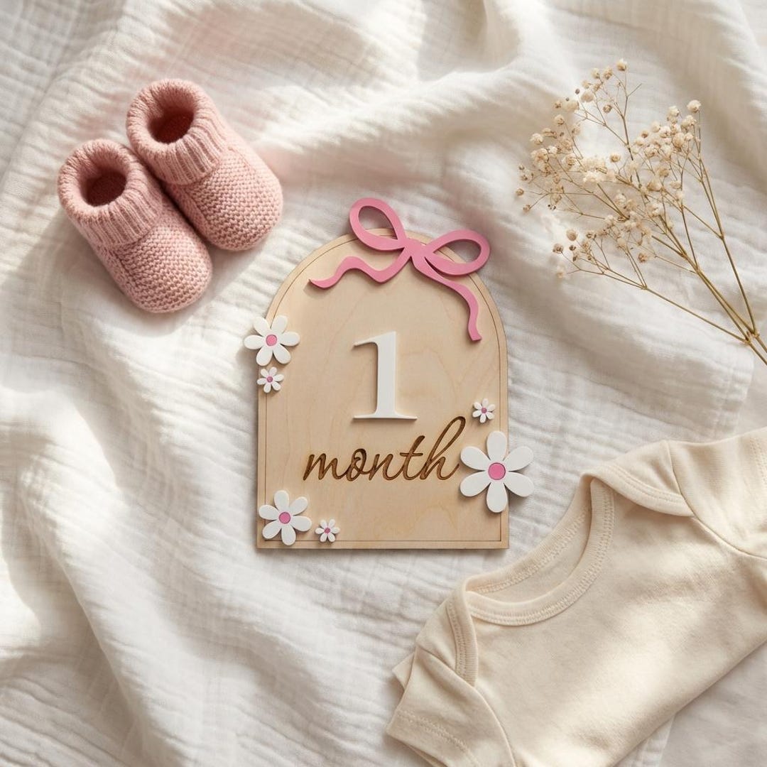 Baby Milestone Signs | Wooden Monthly Milestone Markers | Newborn Photo ...