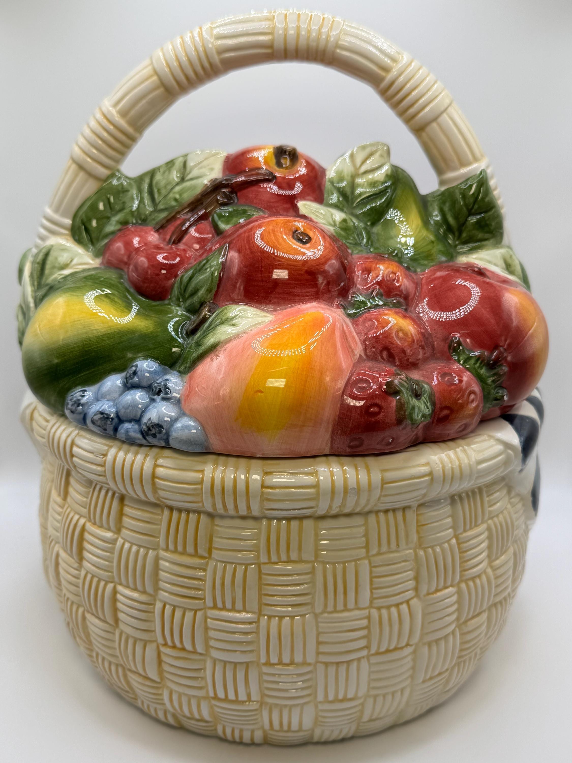 Vintage Ceramic Fruit Basket - Etsy