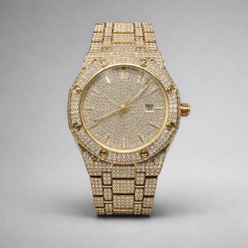 Vintage 2009 Fossil Date CZ Gem Bezel Momogram Strap 30mm Women\'s Quartz Watch Fossil Womens Watch Vintage Quartz Analog Gem Shaped Crystal  main image 3