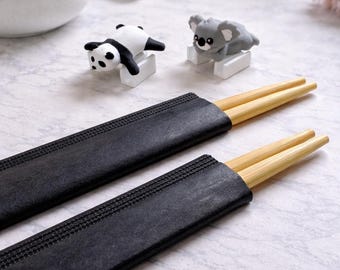 Chopstick Guide 2-Piece Set Panda and Koala | Trainer for Beginners & Children | Sushi Accessories | Includes 2 Disposable Chopsticks