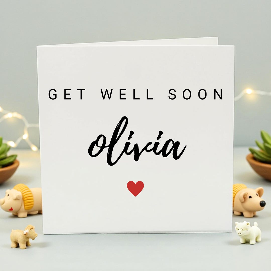 Personalised Get Well Soon Card | Custom Name Recovery Card | Thinking ...